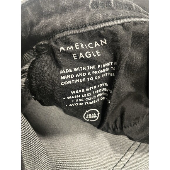 American Eagle Next Level Stretch High Rise Jegging Size 6 Reg Black Frayed Hem - Picture 3 of 9